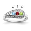 14K White Gold Family Jewelry Diamond Semi-Set Ring