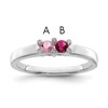 14K White Gold Family Jewelry Diamond Semi-Set Ring