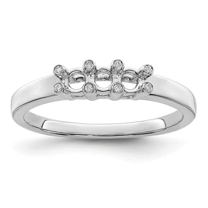 14K White Gold Family Jewelry Diamond Semi-Set Ring