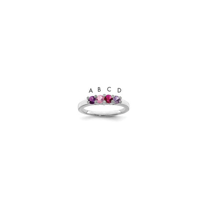 14K White Gold Family Jewelry Diamond Semi-Set Ring