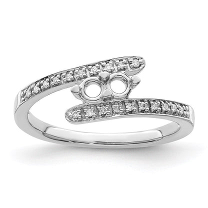 14K White Gold Family Jewelry Diamond Semi-Set Ring