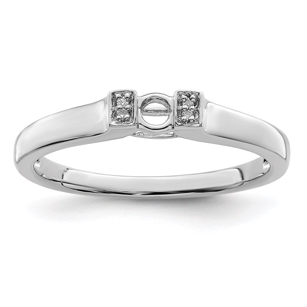 14K White Gold Family Jewelry Diamond Semi-Set Ring