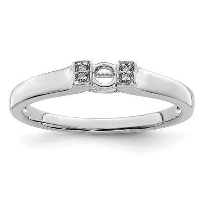 14K White Gold Family Jewelry Diamond Semi-Set Ring