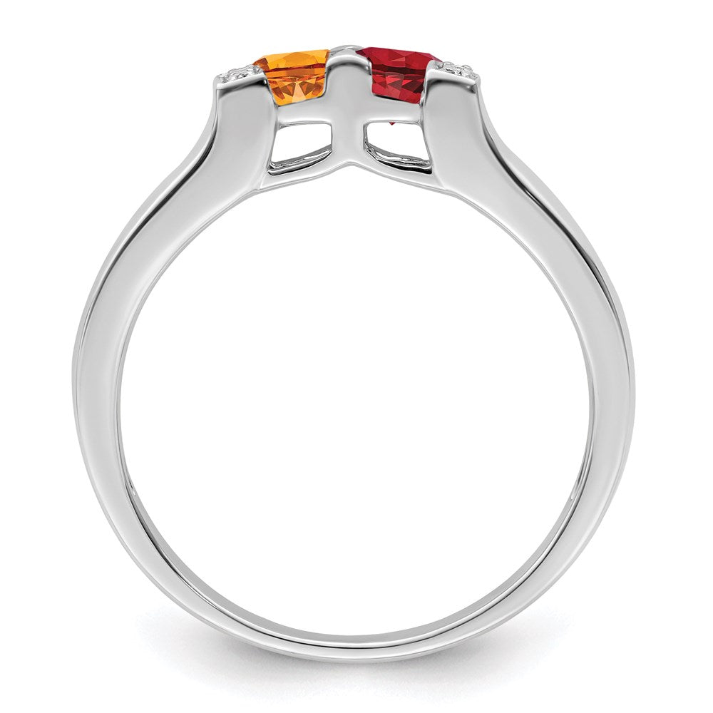 14K White Gold Family Jewelry Diamond Semi-Set Ring