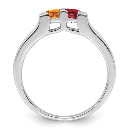 14K White Gold Family Jewelry Diamond Semi-Set Ring