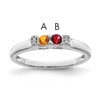 14K White Gold Family Jewelry Diamond Semi-Set Ring