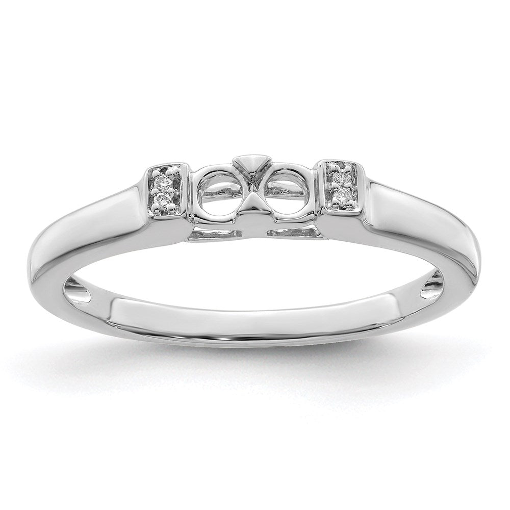 14K White Gold Family Jewelry Diamond Semi-Set Ring