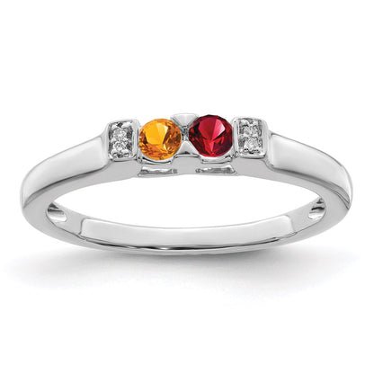 14K White Gold Family Jewelry Diamond Semi-Set Ring