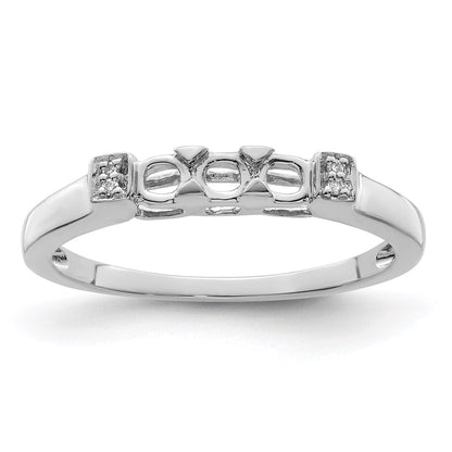14K White Gold Family Jewelry Diamond Semi-Set Ring