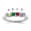 14K White Gold Family Jewelry Diamond Semi-Set Ring