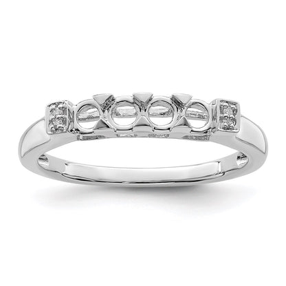 14K White Gold Family Jewelry Diamond Semi-Set Ring