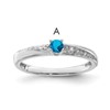 14K White Gold Family Jewelry Diamond Semi-Set Ring