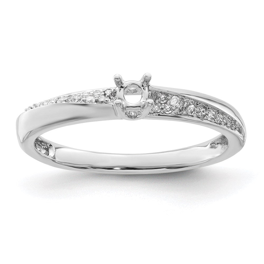 14K White Gold Family Jewelry Diamond Semi-Set Ring