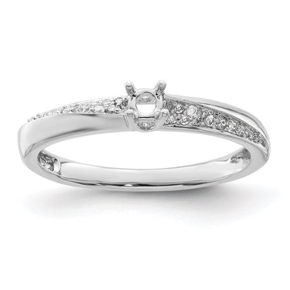 14K White Gold Family Jewelry Diamond Semi-Set Ring