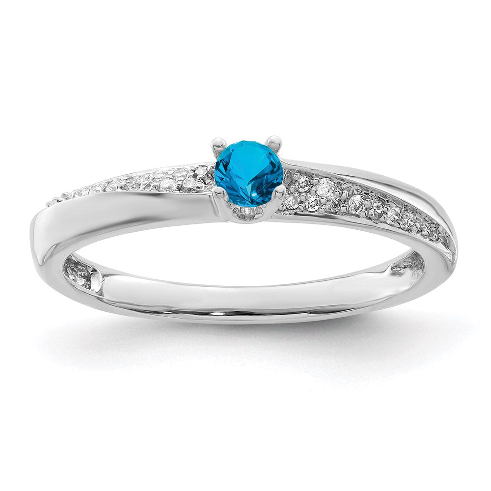 14K White Gold Family Jewelry Diamond Semi-Set Ring