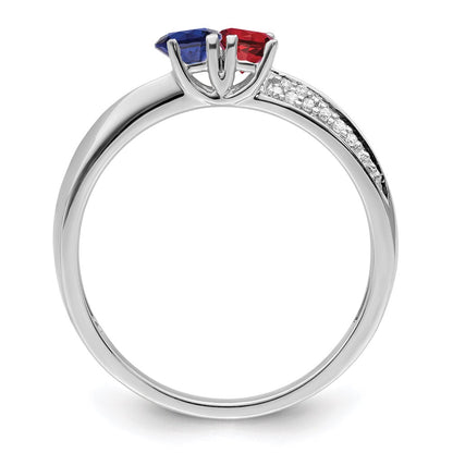 14K White Gold Family Jewelry Diamond Semi-Set Ring