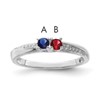 14K White Gold Family Jewelry Diamond Semi-Set Ring