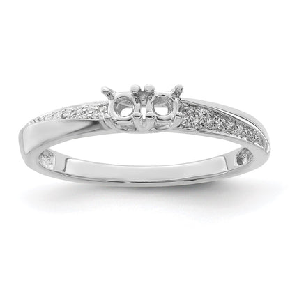 14K White Gold Family Jewelry Diamond Semi-Set Ring