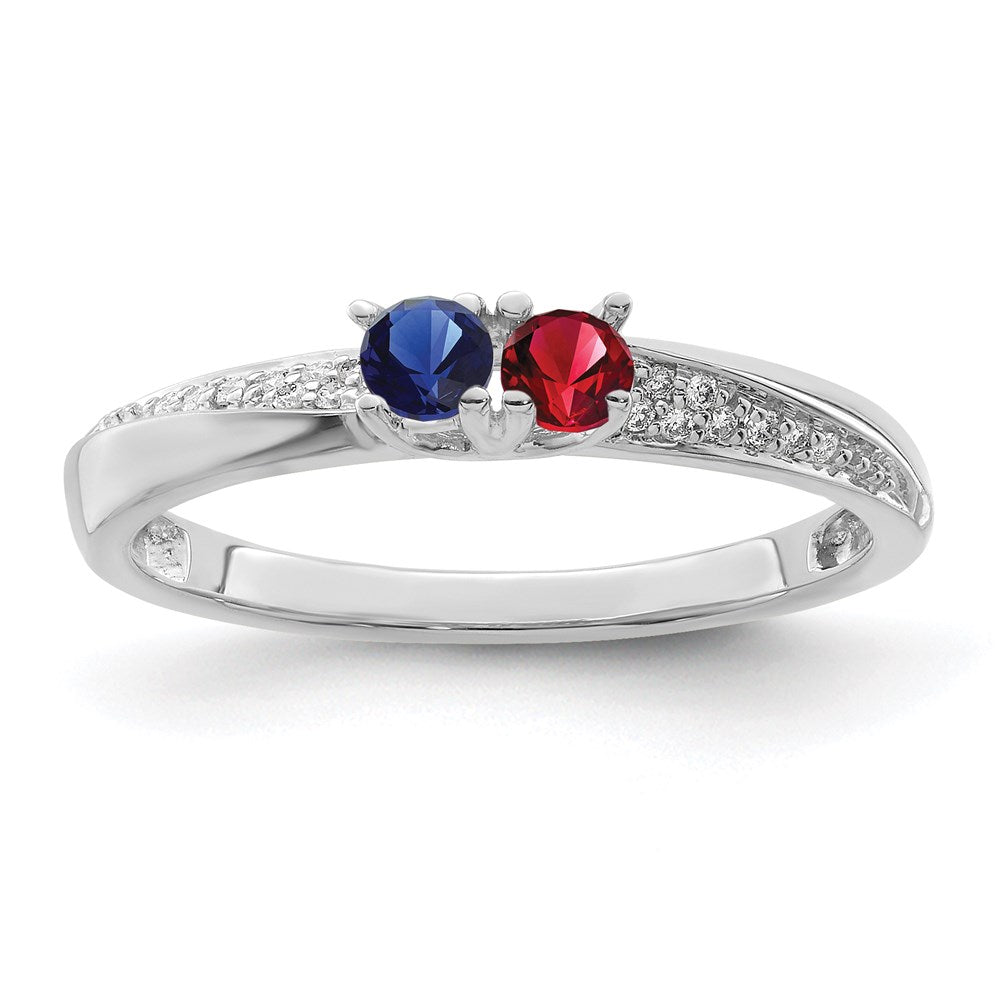 14K White Gold Family Jewelry Diamond Semi-Set Ring