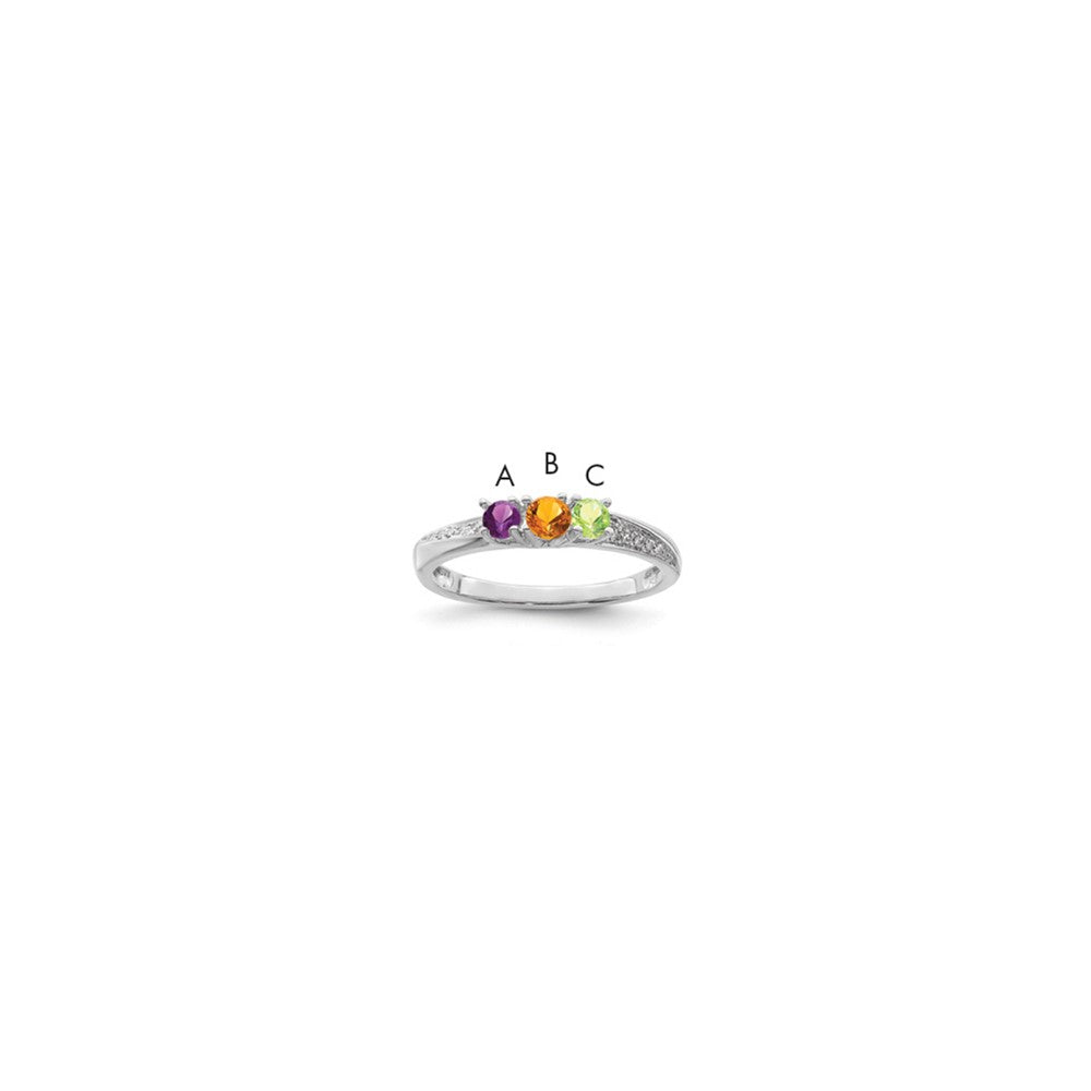 14K White Gold Family Jewelry Diamond Semi-Set Ring