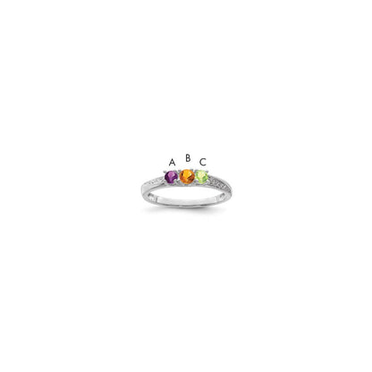 14K White Gold Family Jewelry Diamond Semi-Set Ring