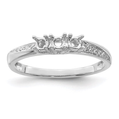 14K White Gold Family Jewelry Diamond Semi-Set Ring