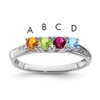14K White Gold Family Jewelry Diamond Semi-Set Ring