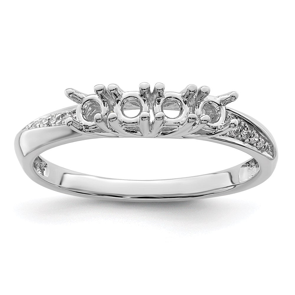 14K White Gold Family Jewelry Diamond Semi-Set Ring
