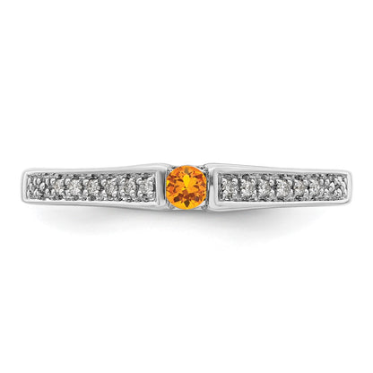 14K White Gold Family Jewelry Diamond Semi-Set Ring