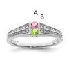 14K White Gold Family Jewelry Diamond Semi-Set Ring