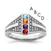 14K White Gold Family Jewelry Diamond Semi-Set Ring
