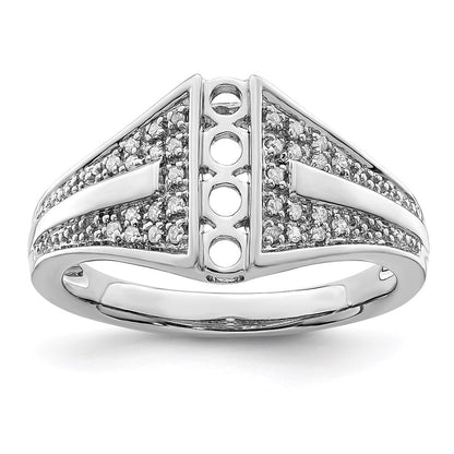 14K White Gold Family Jewelry Diamond Semi-Set Ring