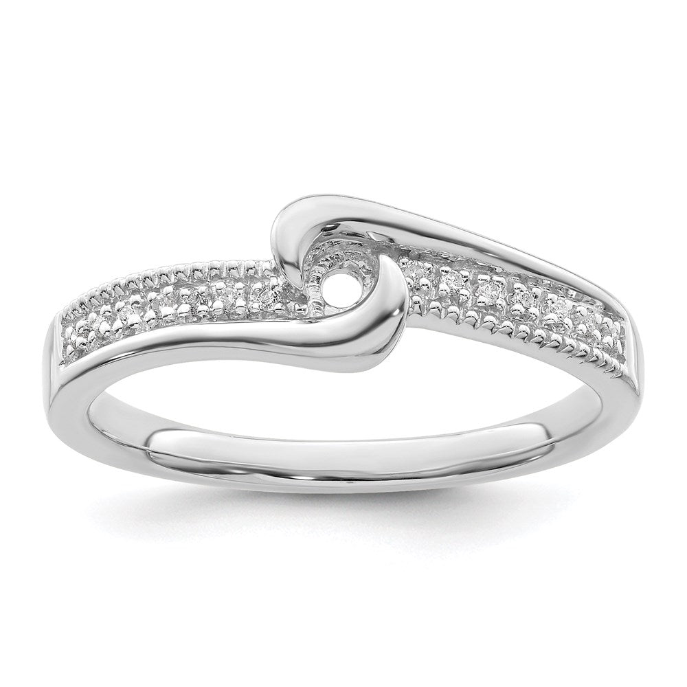 14K White Gold Family Jewelry Diamond Semi-Set Ring