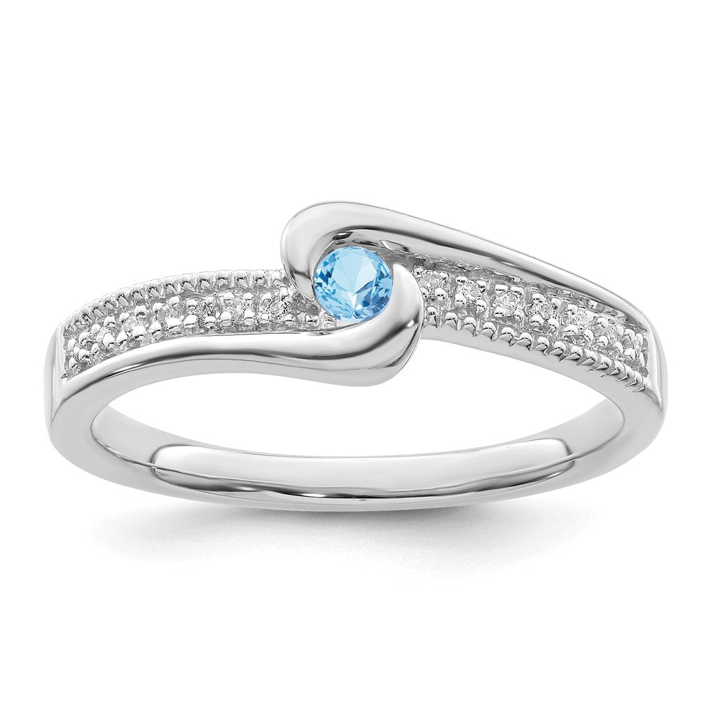 14K White Gold Family Jewelry Diamond Semi-Set Ring