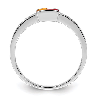 14K White Gold Family Jewelry Diamond Semi-Set Ring