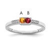 14K White Gold Family Jewelry Diamond Semi-Set Ring
