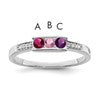 14K White Gold Family Jewelry Diamond Semi-Set Ring