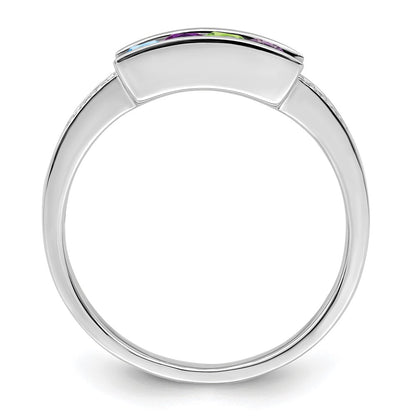 14K White Gold Family Jewelry Diamond Semi-Set Ring