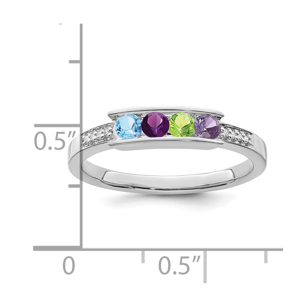 14K White Gold Family Jewelry Diamond Semi-Set Ring