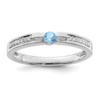 14K White Gold Family Jewelry Diamond Semi-Set Ring