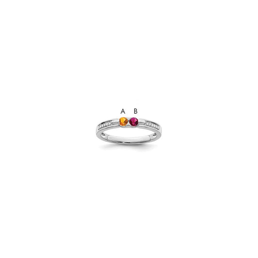 14K White Gold Family Jewelry Diamond Semi-Set Ring