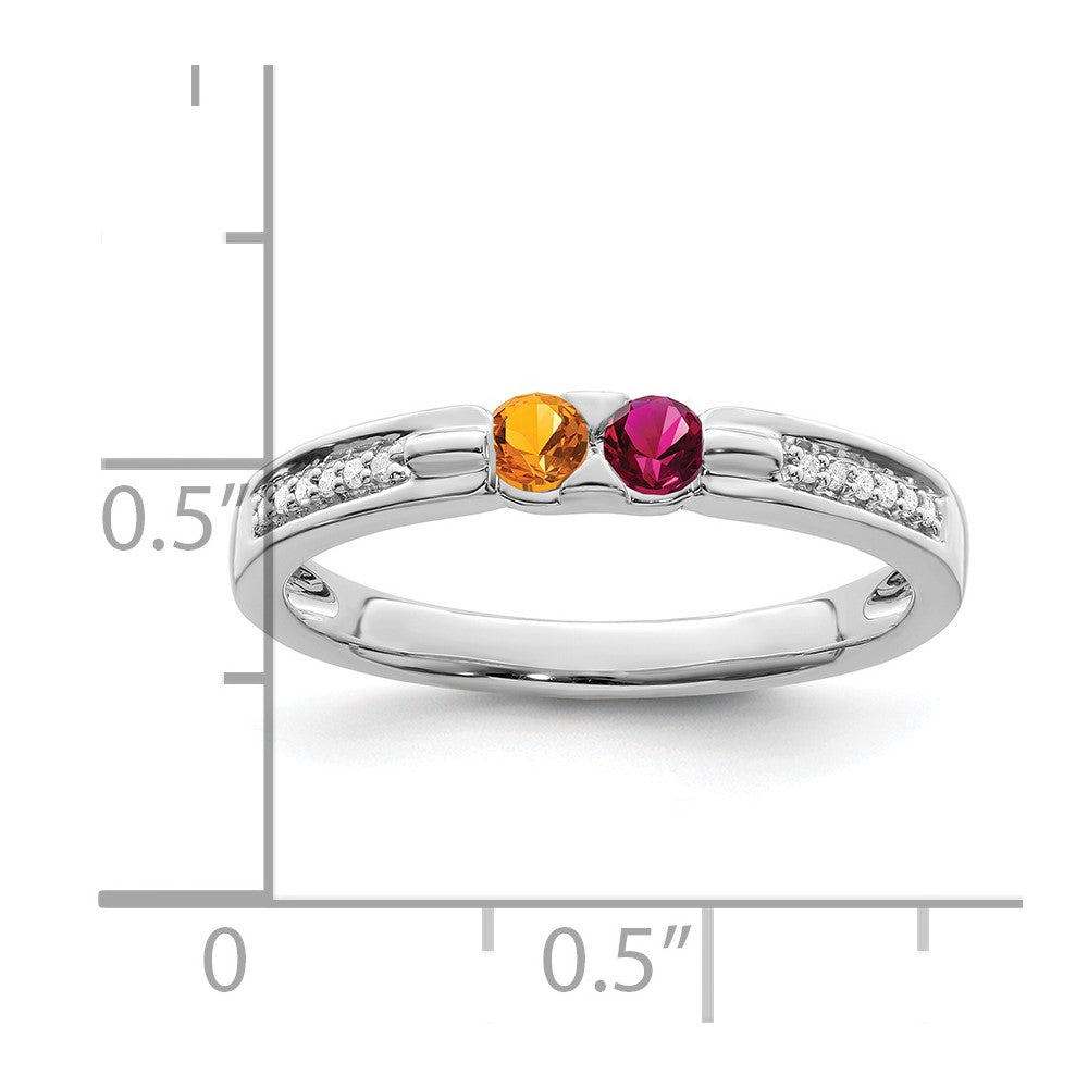 14K White Gold Family Jewelry Diamond Semi-Set Ring