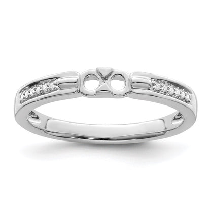 14K White Gold Family Jewelry Diamond Semi-Set Ring