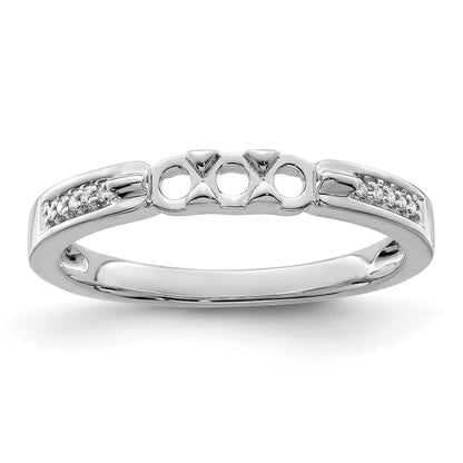 14K White Gold Family Jewelry Diamond Semi-Set Ring