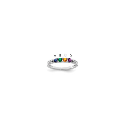14K White gold Family Jewelry Diamond Semi-Set Ring