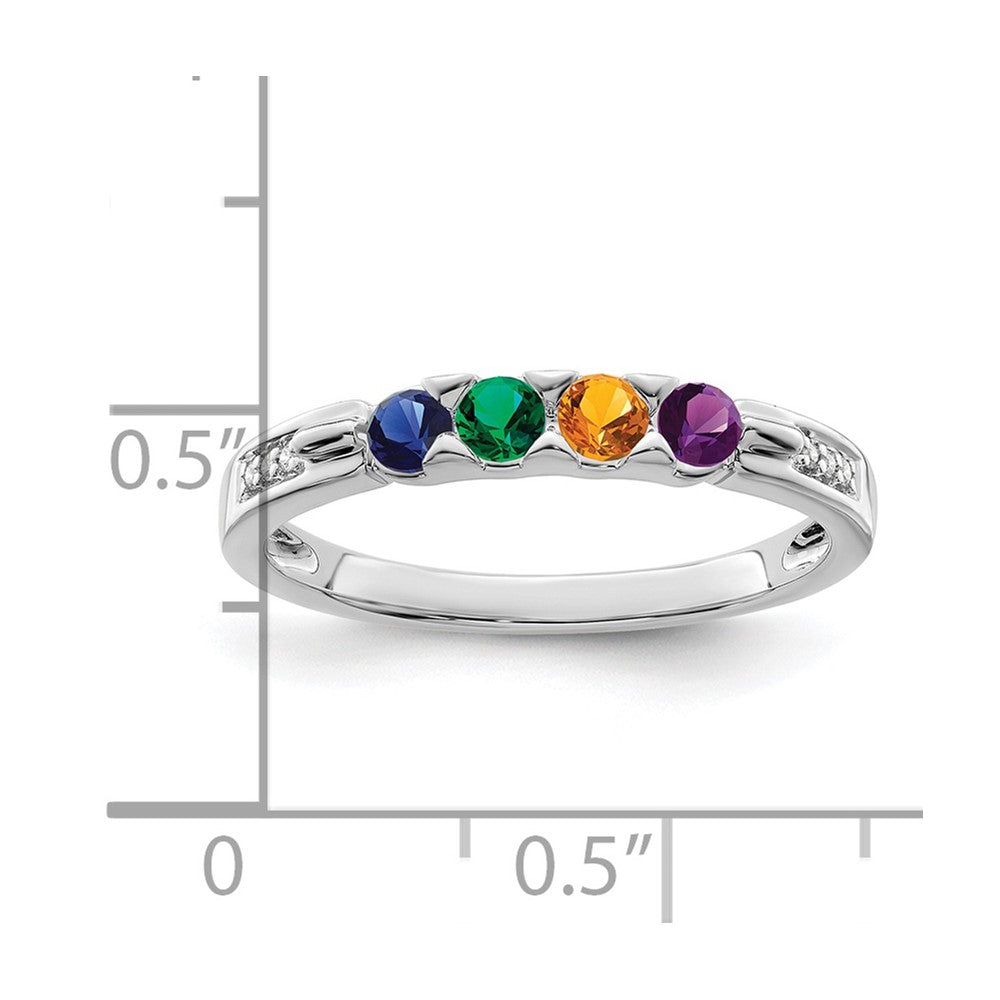 14K White gold Family Jewelry Diamond Semi-Set Ring