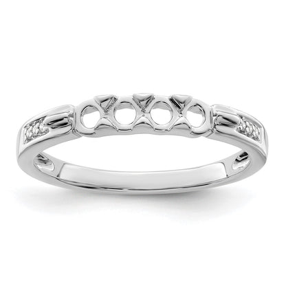 14K White gold Family Jewelry Diamond Semi-Set Ring