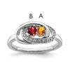 14K White Gold Family Jewelry Diamond Semi-Set Ring