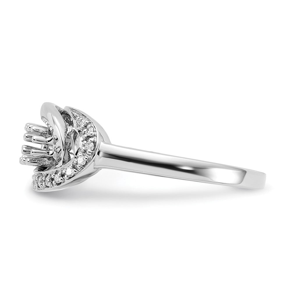 14K White Gold Family Jewelry Diamond Semi-Set Ring