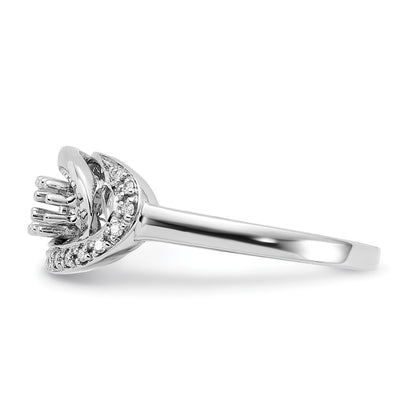 14K White Gold Family Jewelry Diamond Semi-Set Ring